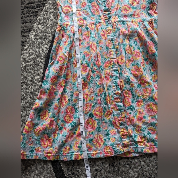 Billabong vintage Y2K Floral mini tank dress pink blue grunge boho high waist M - Picture 7 of 9